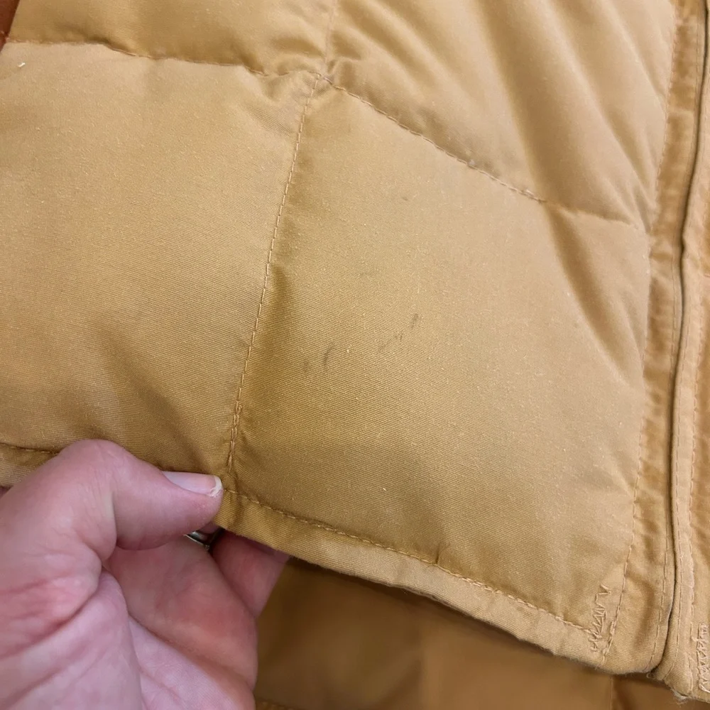 VINTAGE 🍃 GERRY MENS 70s Puffer Vest Color Block Tan Brown Beige USA Large Retro - Picture 9 of 11